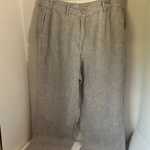 L.L. Bean classic fit gray linen pants size 12